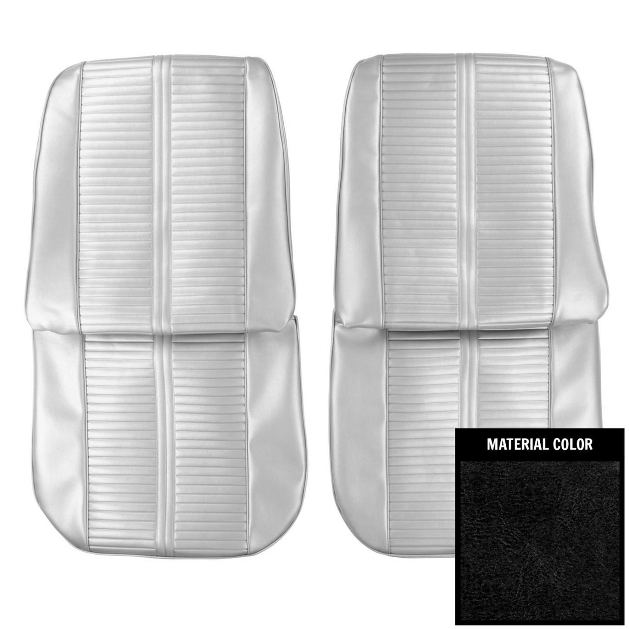 PUI Interiors 1966 Pontiac GTO Black Front Bucket Seat Covers - 66GS10U