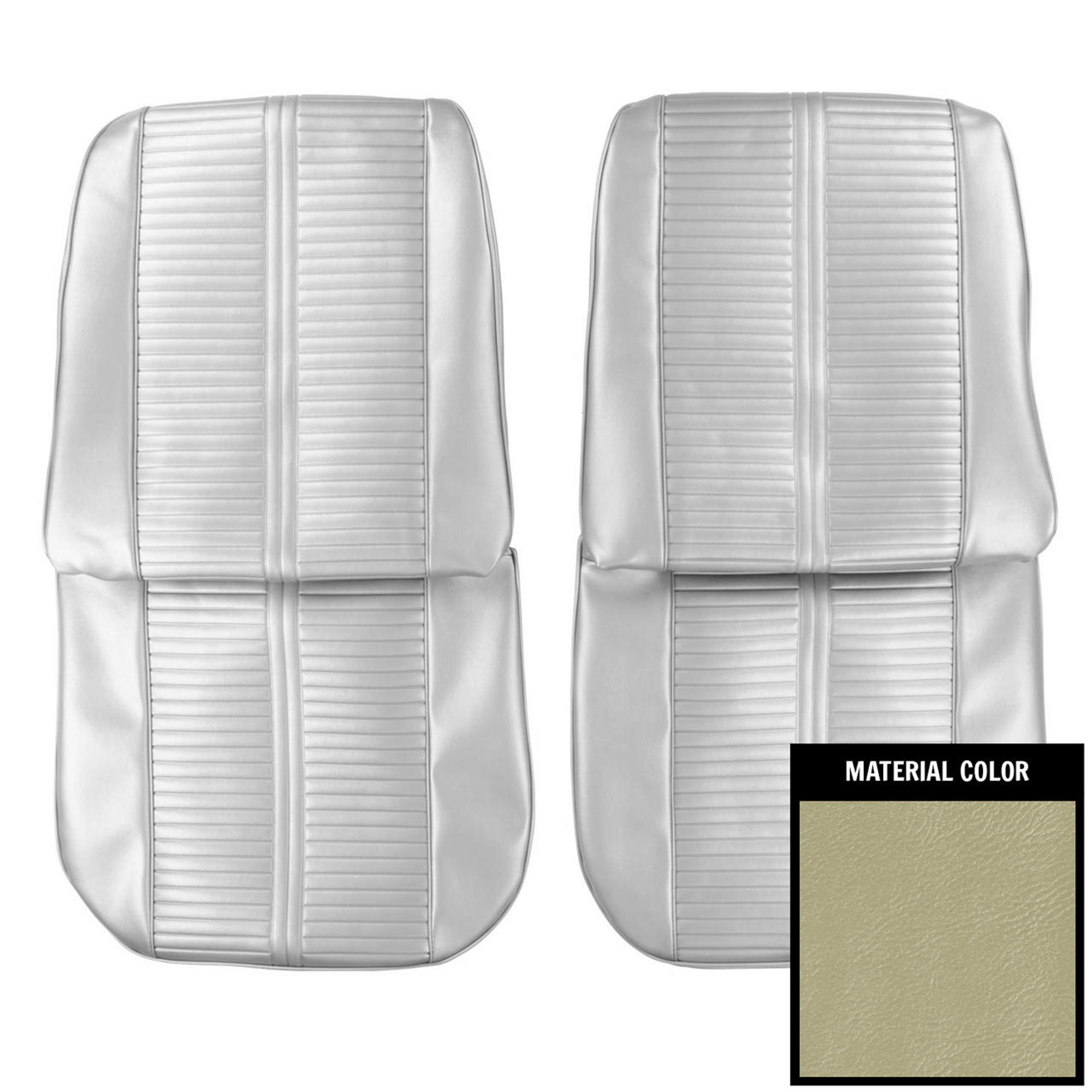 PUI Interiors 1966 Pontiac GTO Parchment Front Bucket Seat Covers - 66GS27U