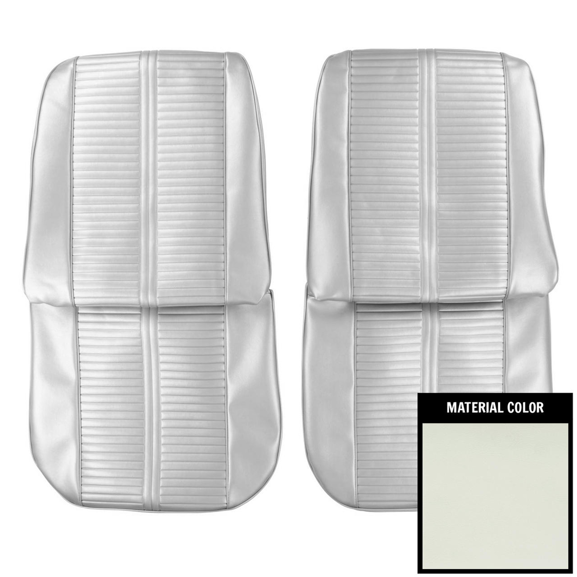 PUI Interiors 1966 Pontiac GTO White Front Bucket Seat Covers - 66GS37U