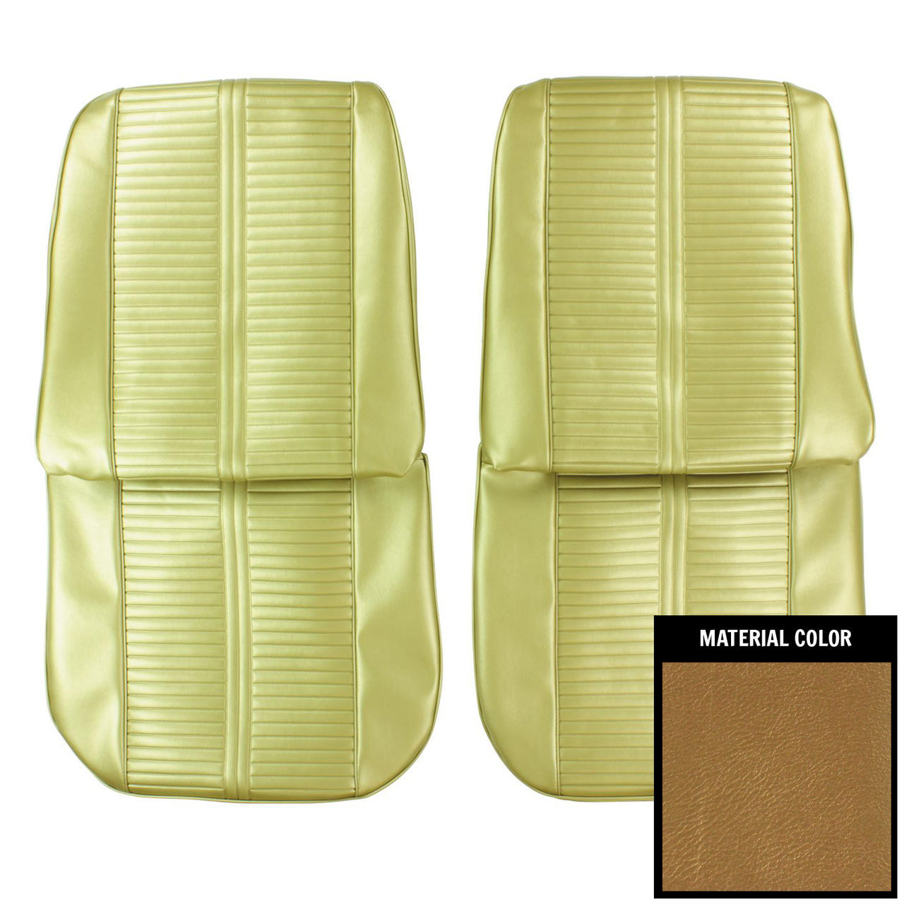 PUI Interiors 1966 Pontiac GTO Gold Front Bucket Seat Covers - 66GS43U