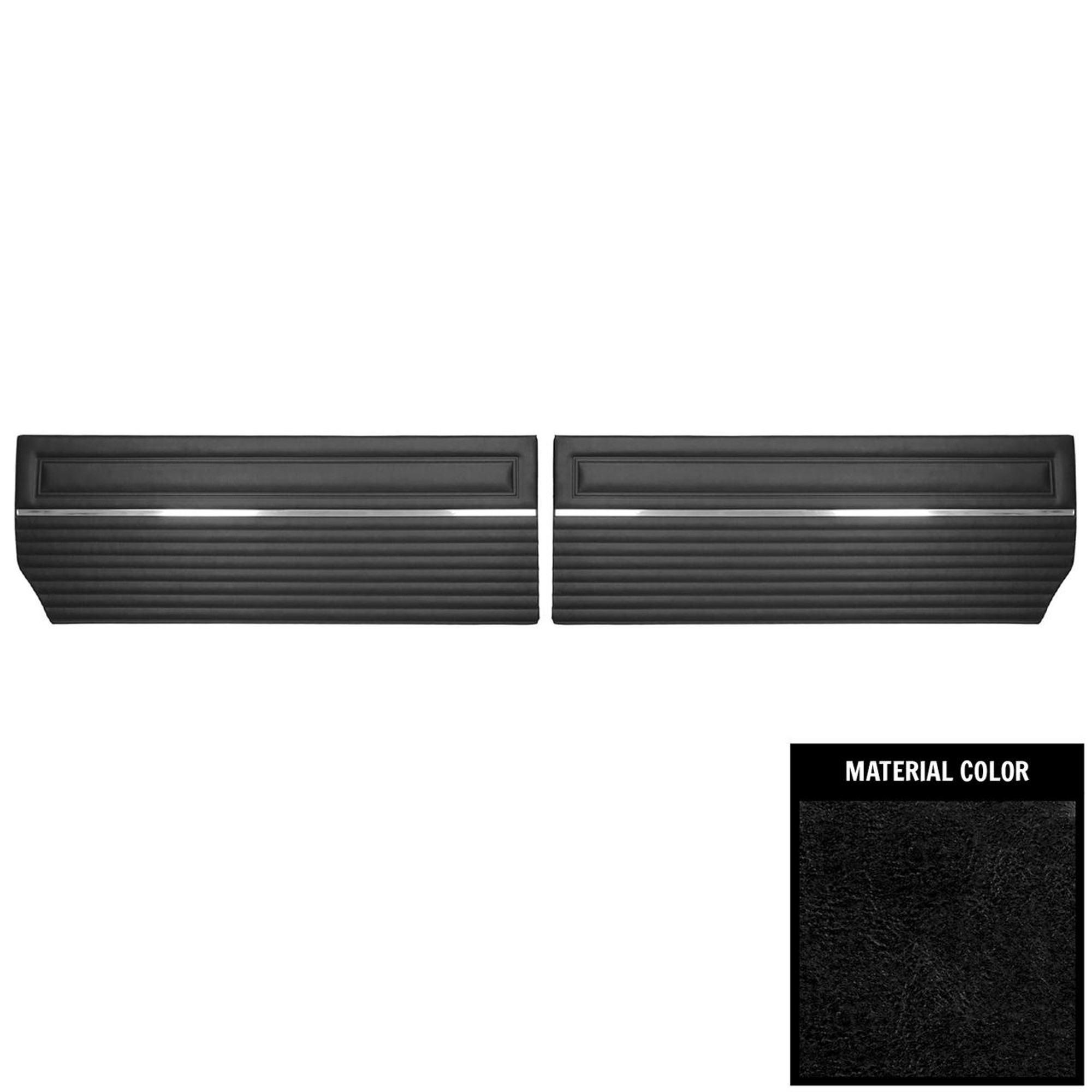 PUI Interiors 1966 Dodge Coronet 440 Black Front Door Panels - 66KDH10