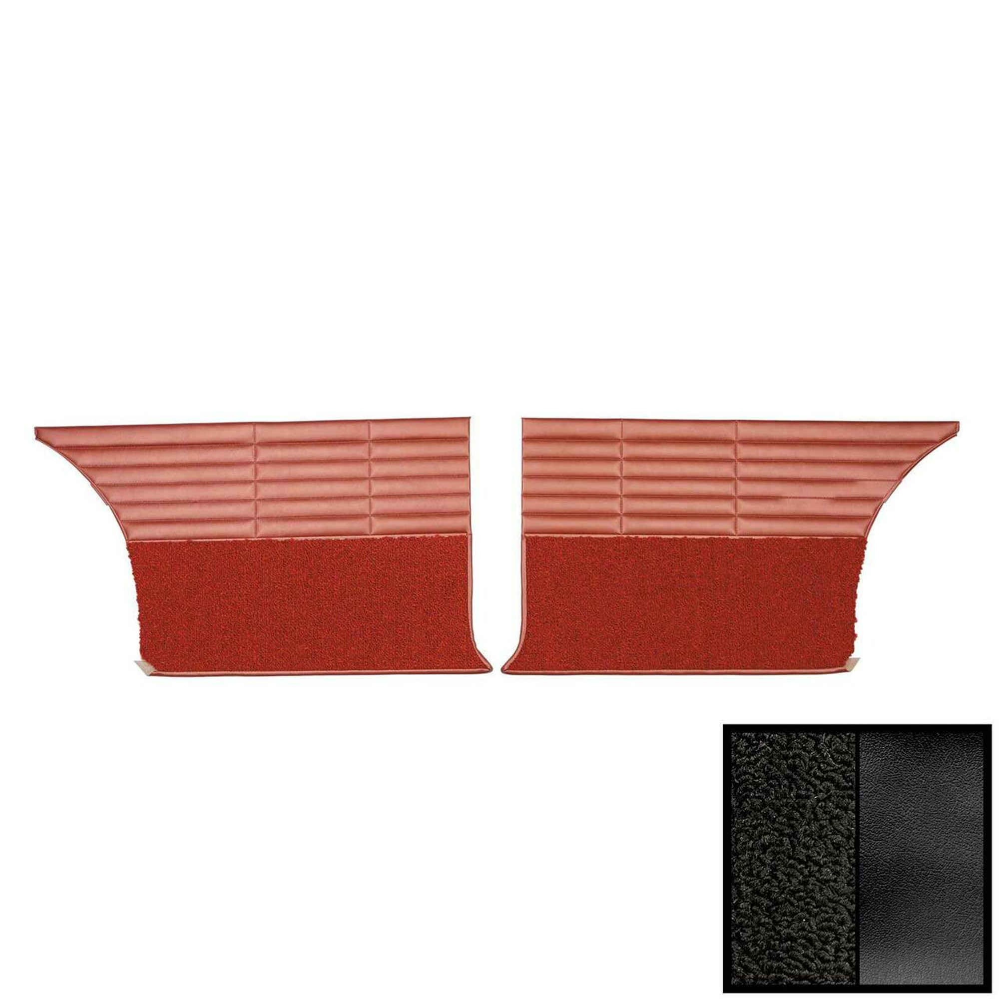PUI Interiors 1966 Dodge Coronet 500 Hardtop Black Rear Door Panels - 66KDH10C-5