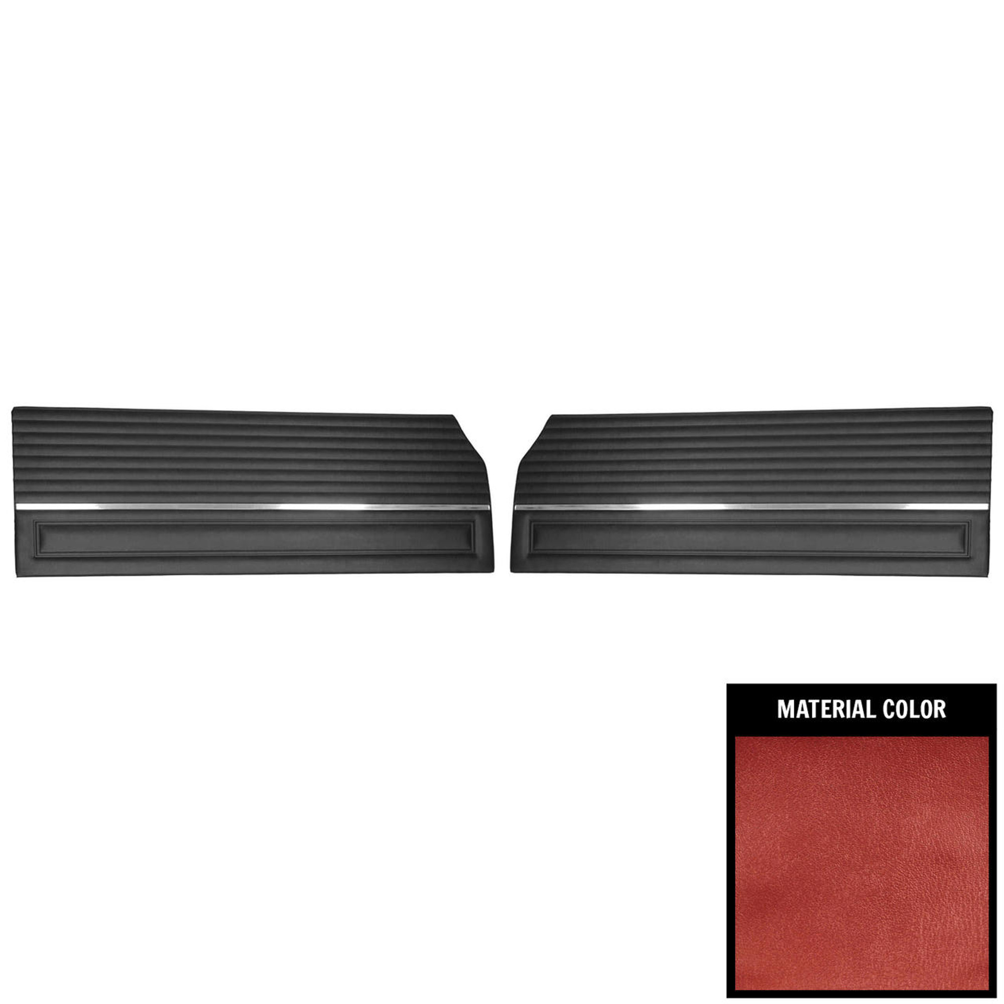 PUI Interiors 1966 Dodge Coronet 440 Metallic Red Front Door Panels - 66KDH710