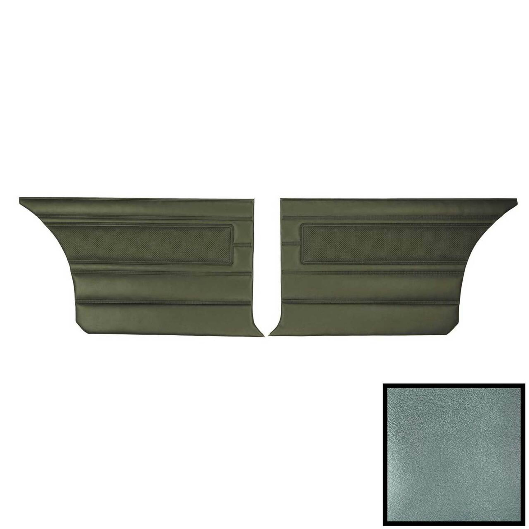 PUI Interiors 1966 Plymouth Belvedere II Hardtop 2 Tone Blue Rear Door Panels - 66KDV828C