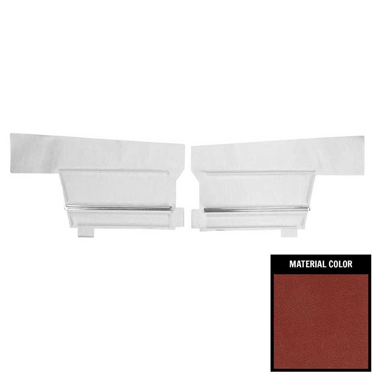 PUI Interiors 1966 Pontiac 22 Convertible Metallic Red Rear Door Panels - 66PD208V
