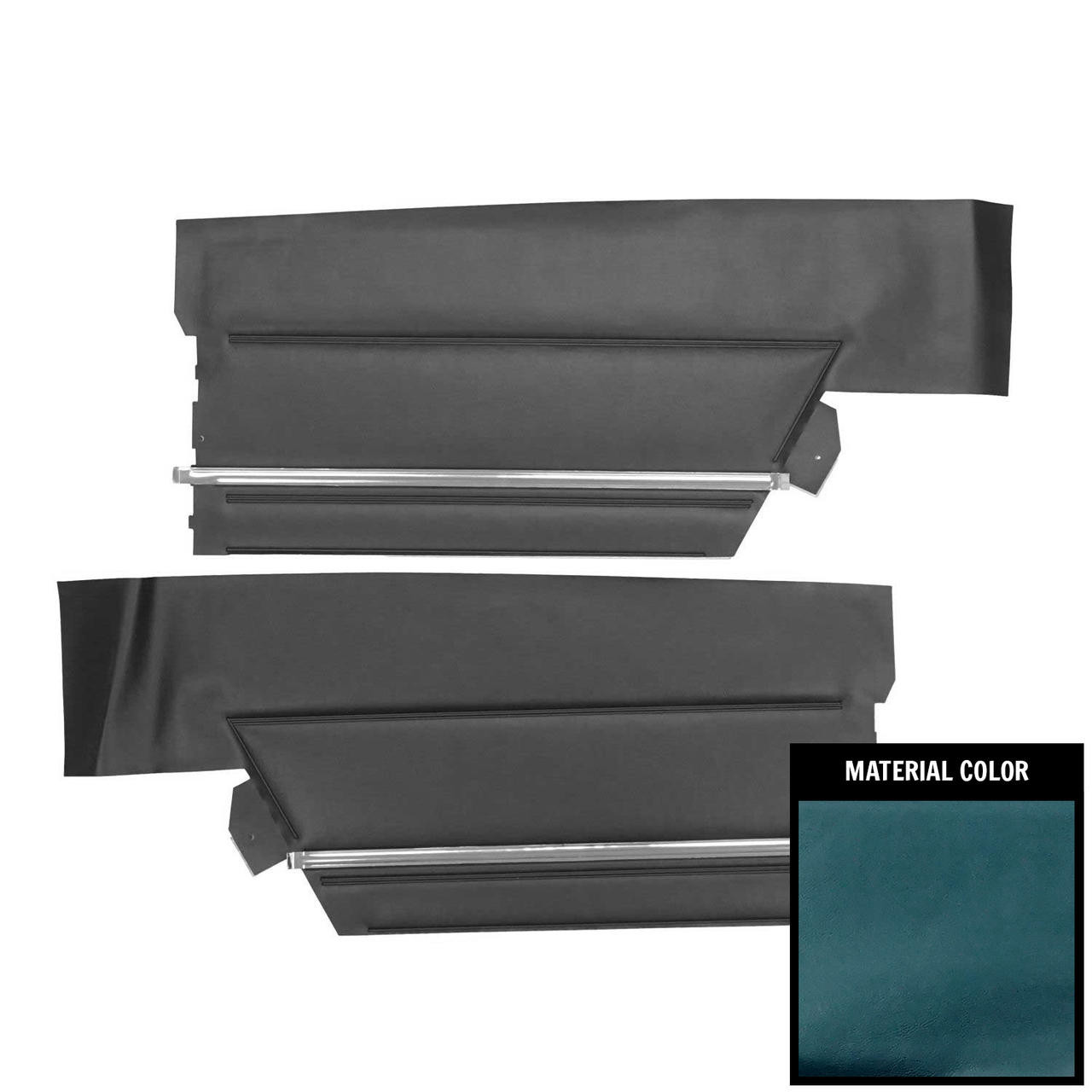 PUI Interiors 1966 Pontiac 22 Hardtop Medium Blue Rear Door Panels - 66PD215C