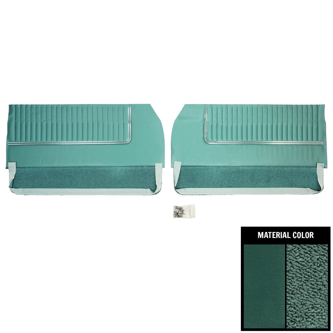 PUI Interiors 1966 Pontiac Bonneville Dark Aqua Front Door Panels