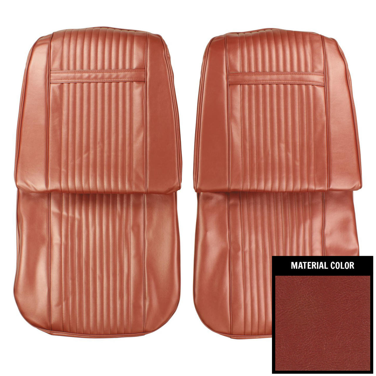 PUI Interiors 1966 Pontiac Grand Prix Metallic Red Front Bucket Seat Covers - 66PS08U