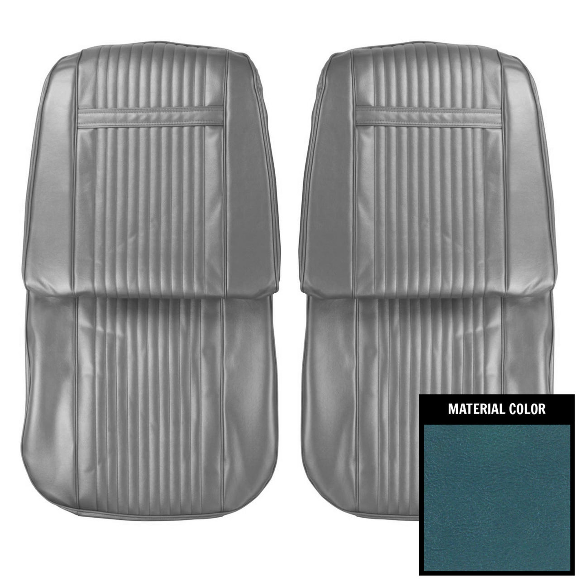 PUI Interiors 1966 Pontiac 22 Blue Front Bucket Seat Covers - 66PS215U