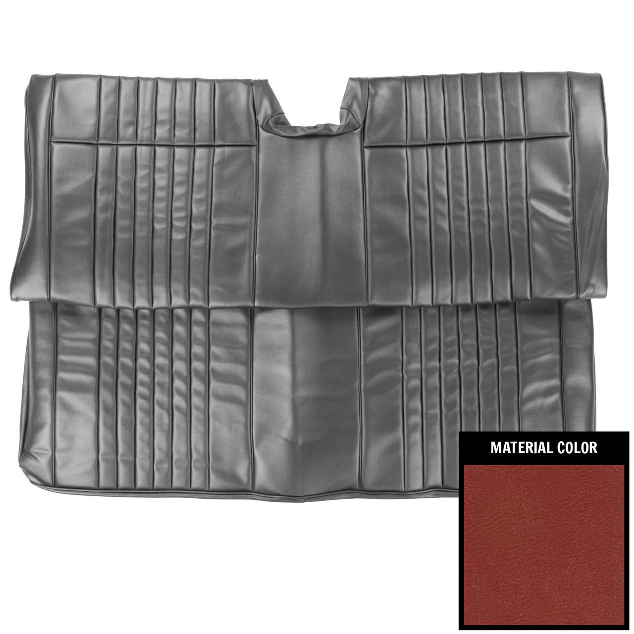 PUI Interiors 1966 Pontiac Bonneville Hardtop Metallic Red Rear Bench Seat W/O Armrest Cover - 66PSB08C