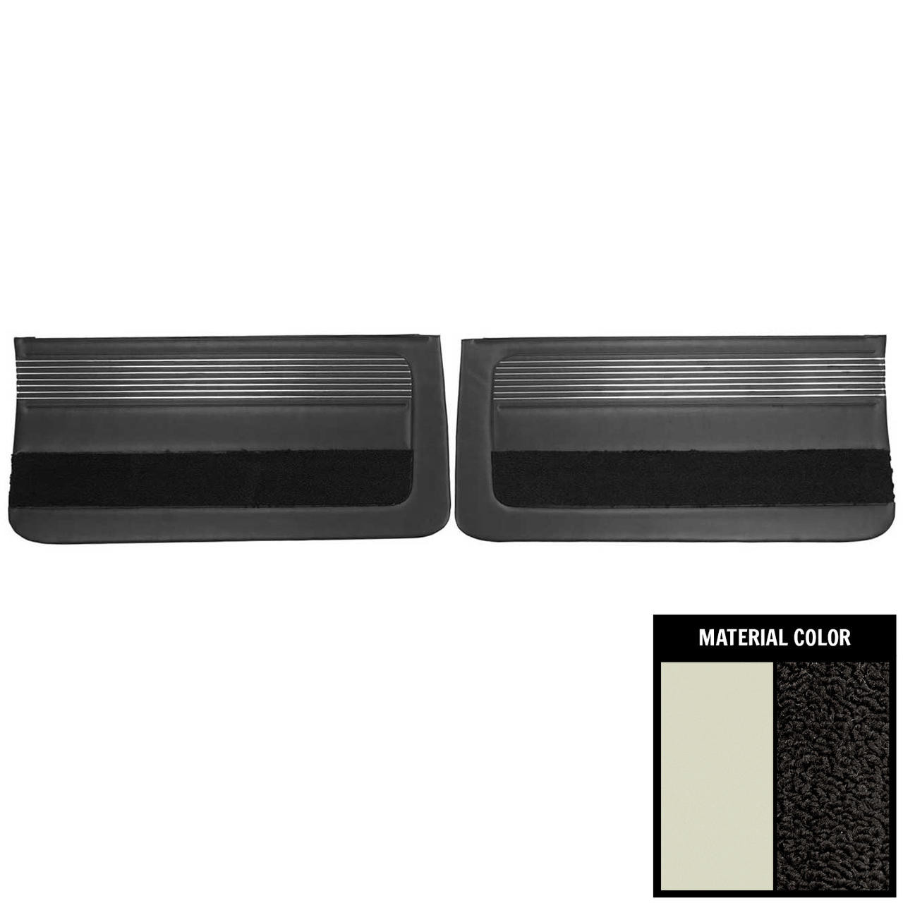 PUI Interiors 1966 Buick Skylark Off-White/Black Front Door Panels - 66UD40