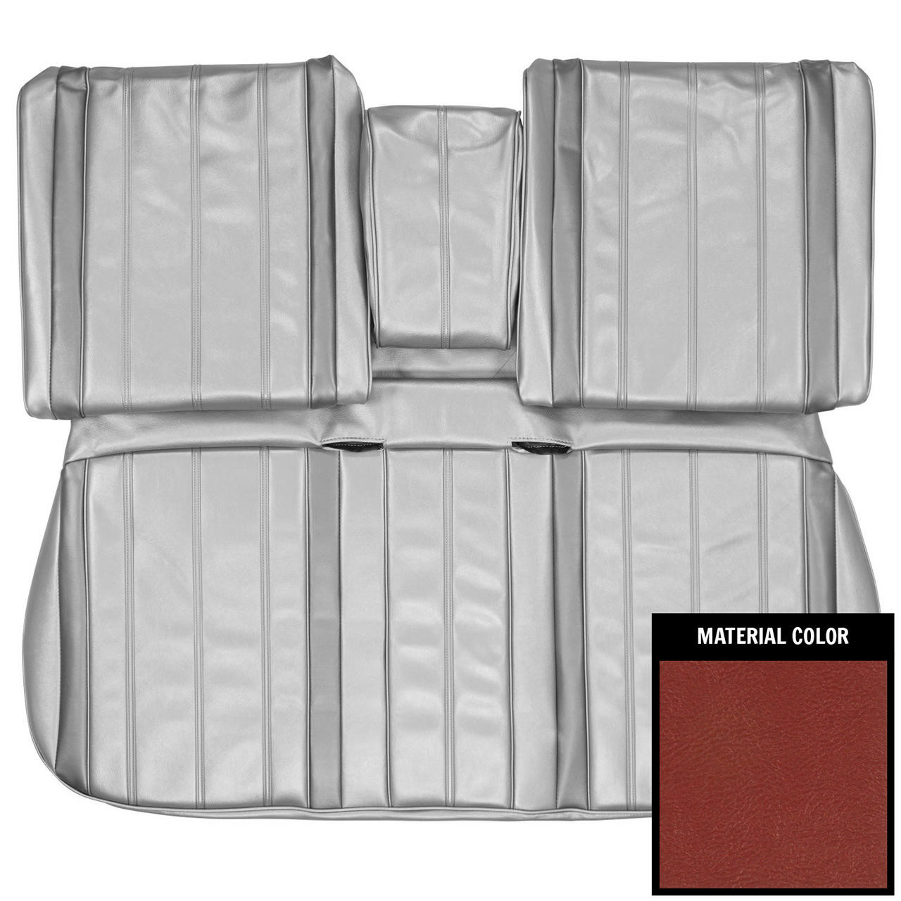 PUI Interiors 1966 Buick Skylark 2 Tone Red Front Bench Seat W/O Armrest Cover - 66US830B