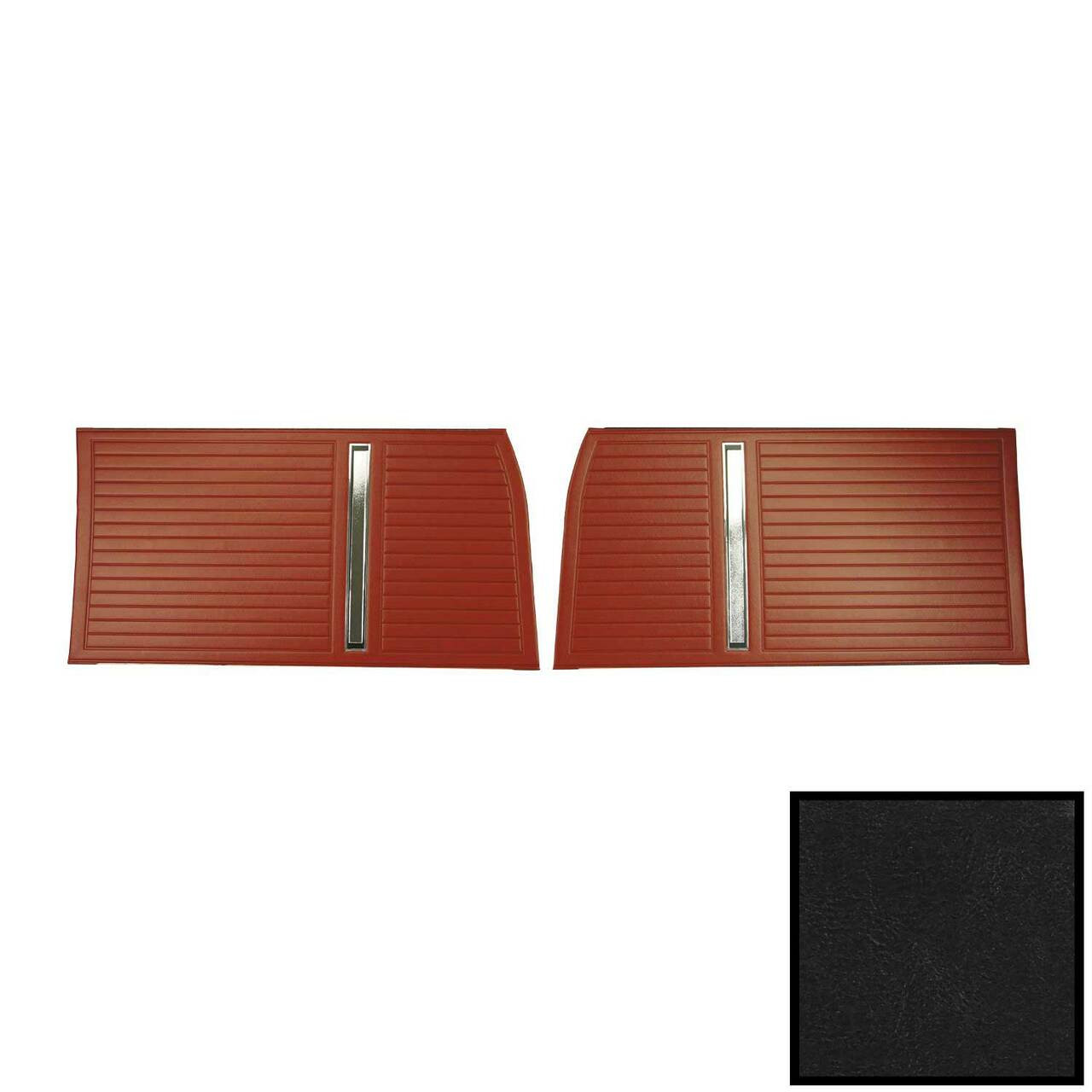 PUI Interiors 1966 Chevrolet Nova 4 Door Black Front Door Panels - 66XD4D10