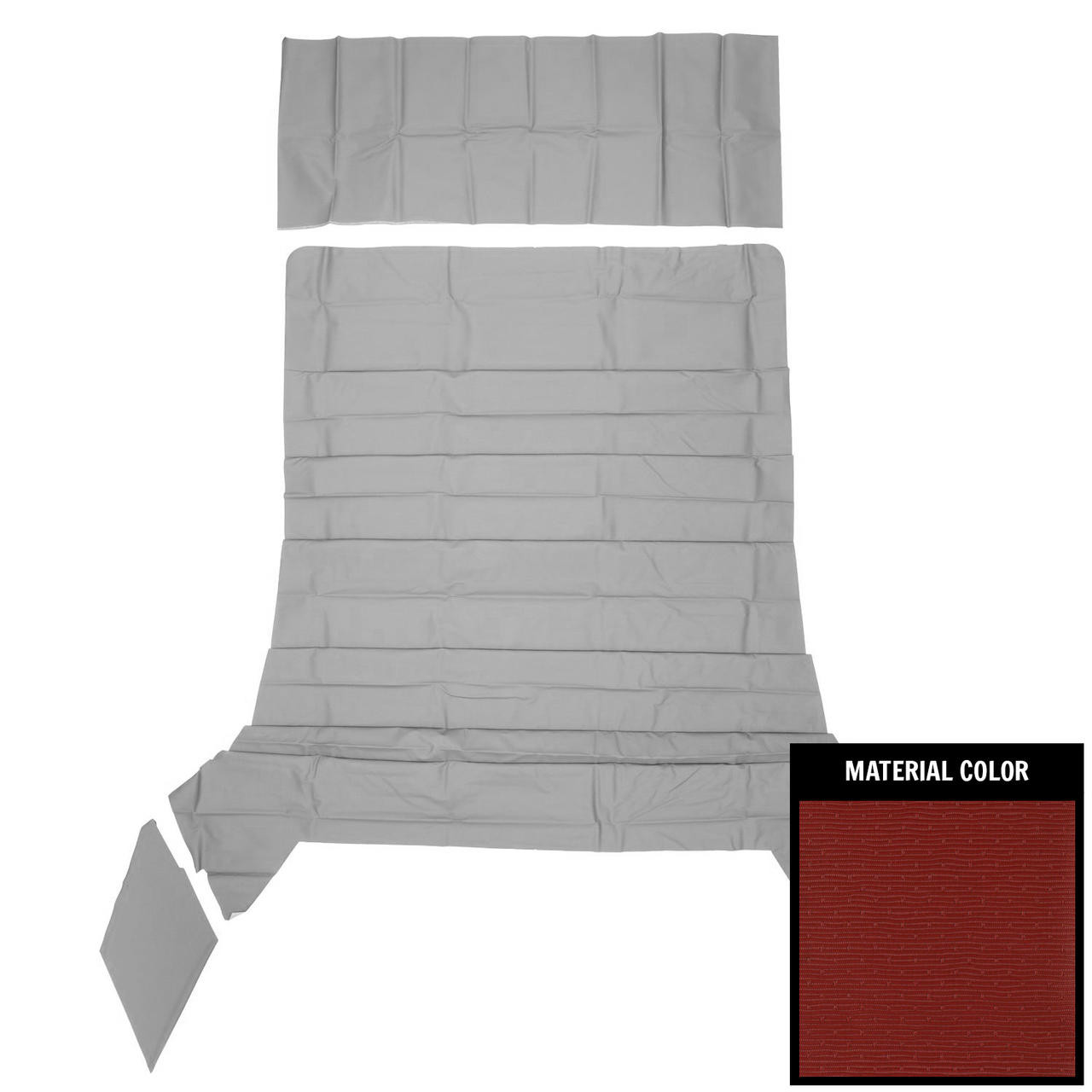 PUI Interiors 1966-1967 Chevrolet Nova 4 Door Sedan Dark Red Surrey Headliner - 66XH4D103S