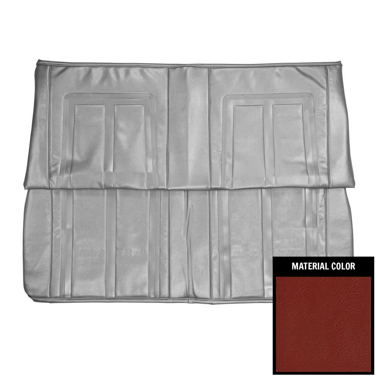 PUI Interiors 1966 Chevrolet Nova SS Hardtop Red Rear Bench Seat Cover - 66XS30C