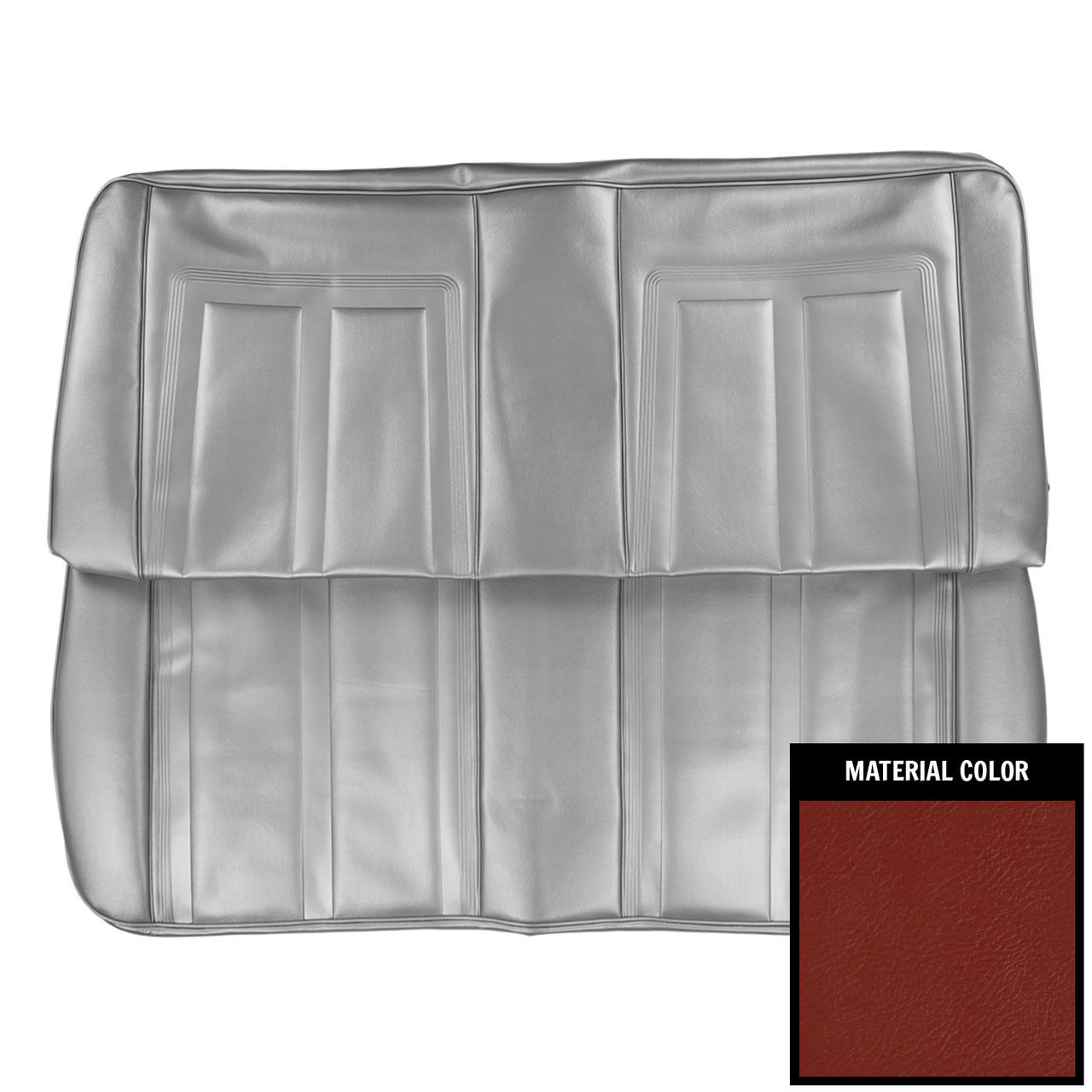 PUI Interiors 1966 Chevrolet Nova 4 Door Red Front Bench Seat Cover - 66XS4D30B