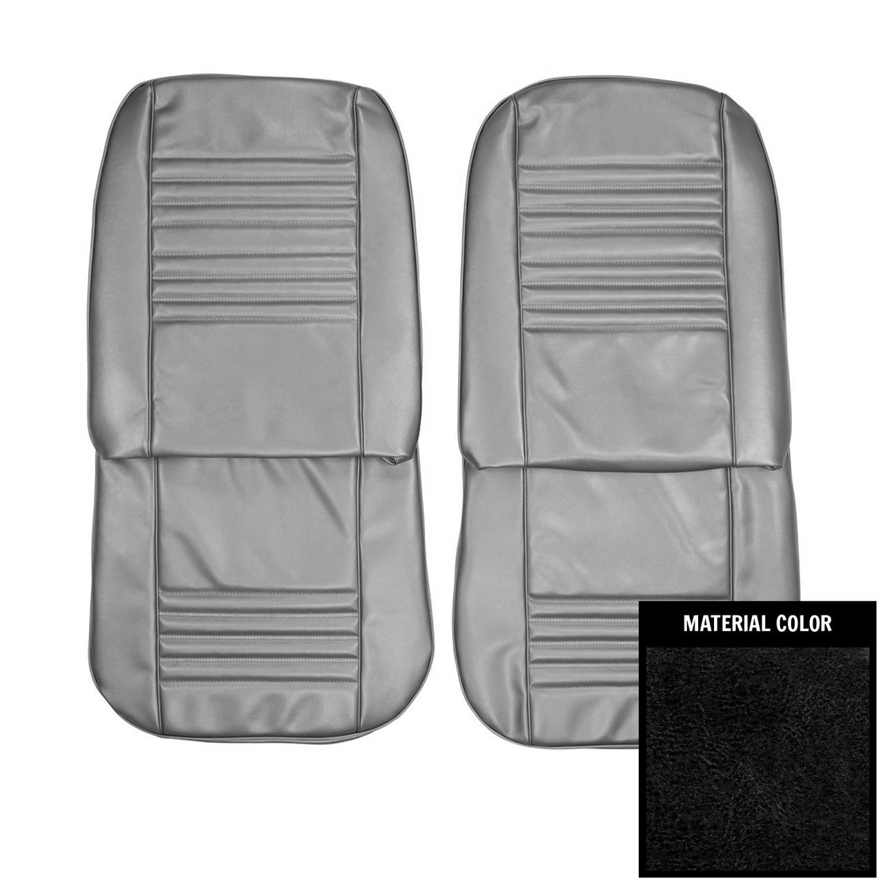 PUI Interiors 1967 Chevrolet Chevelle Black Front Bucket Seat Covers - 67AS10U