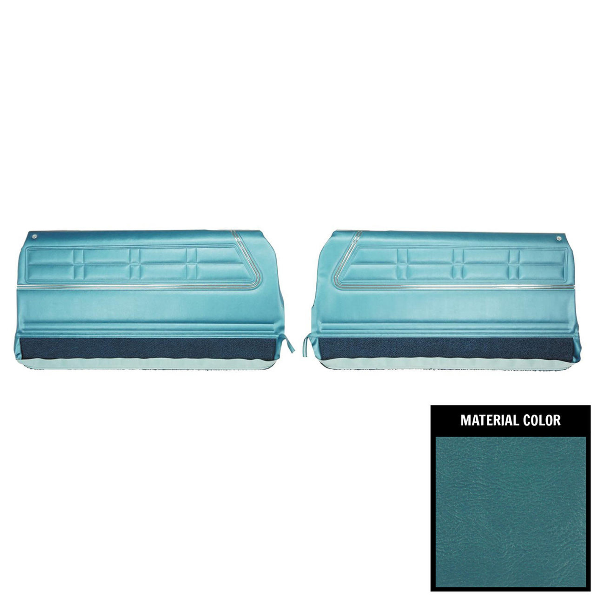 PUI Interiors 1967 Chevrolet Impala Pre-Assembled Bright Blue Front Door Panels - 67BD14-P