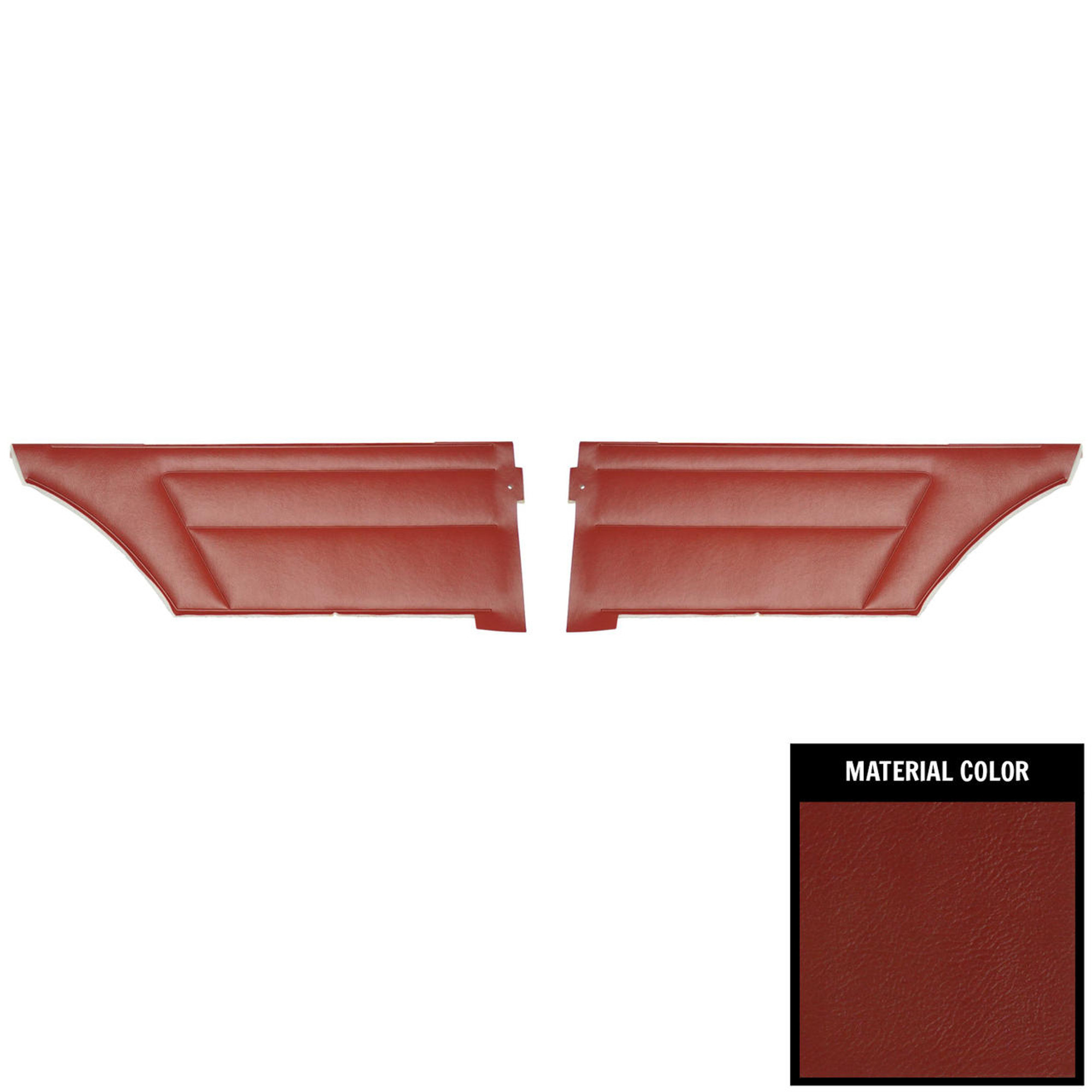 PUI Interiors 1967 Camaro/Firebird Hardtop Deluxe Red Rear Door Panels - 67DD30C