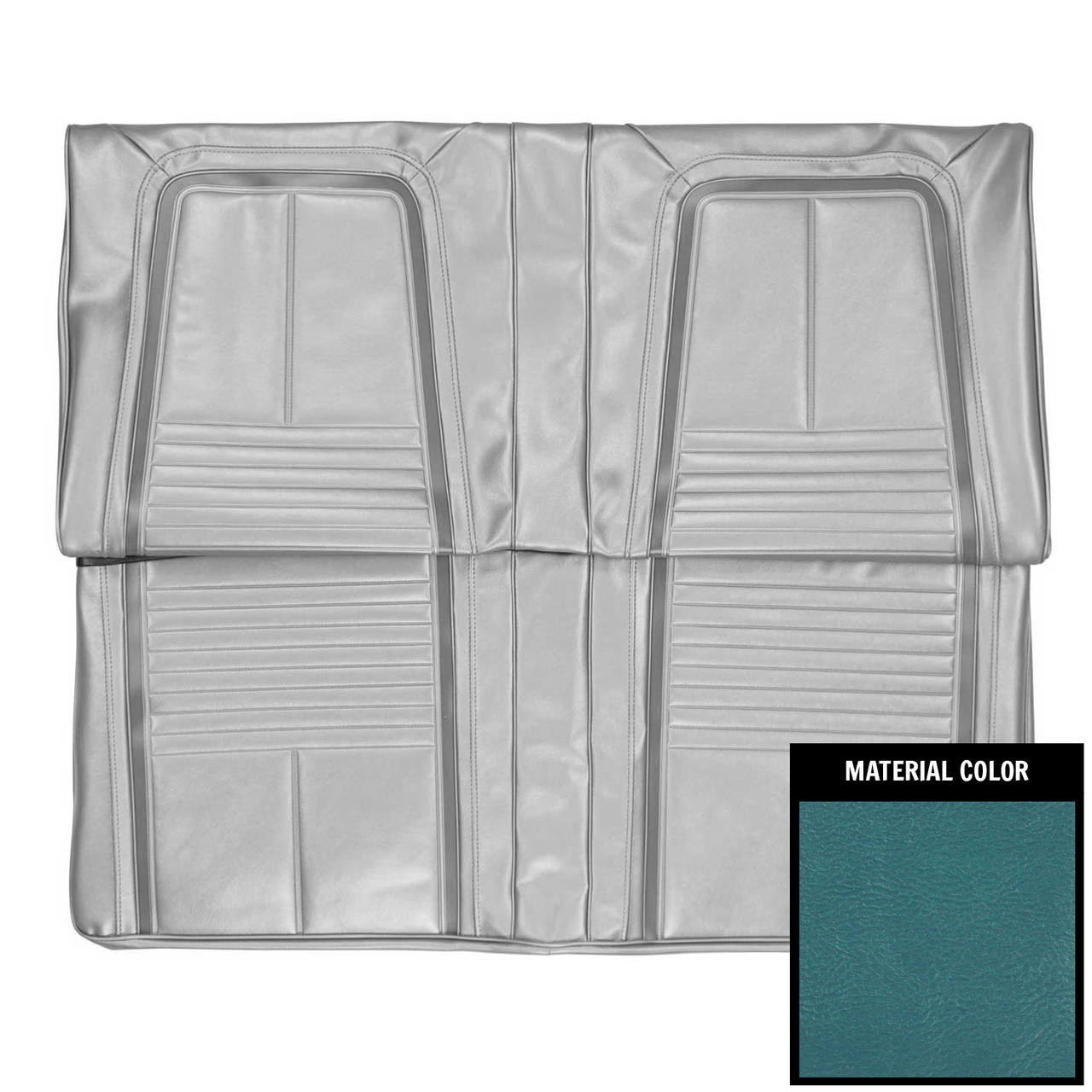 PUI Interiors 1967 Camaro Deluxe W/Std Frame Conversion Bright Blue and White Rear Seat Covers - 67DSF14C