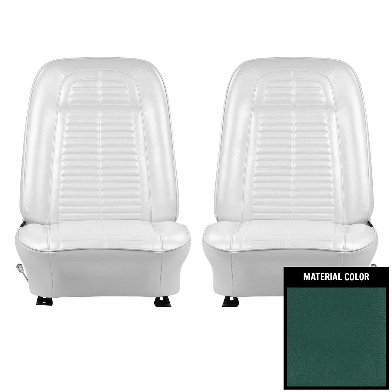 PUI Interiors 1968 Pontiac Firebird Dark Aqua Front Bucket Seat Covers - 67ES04U