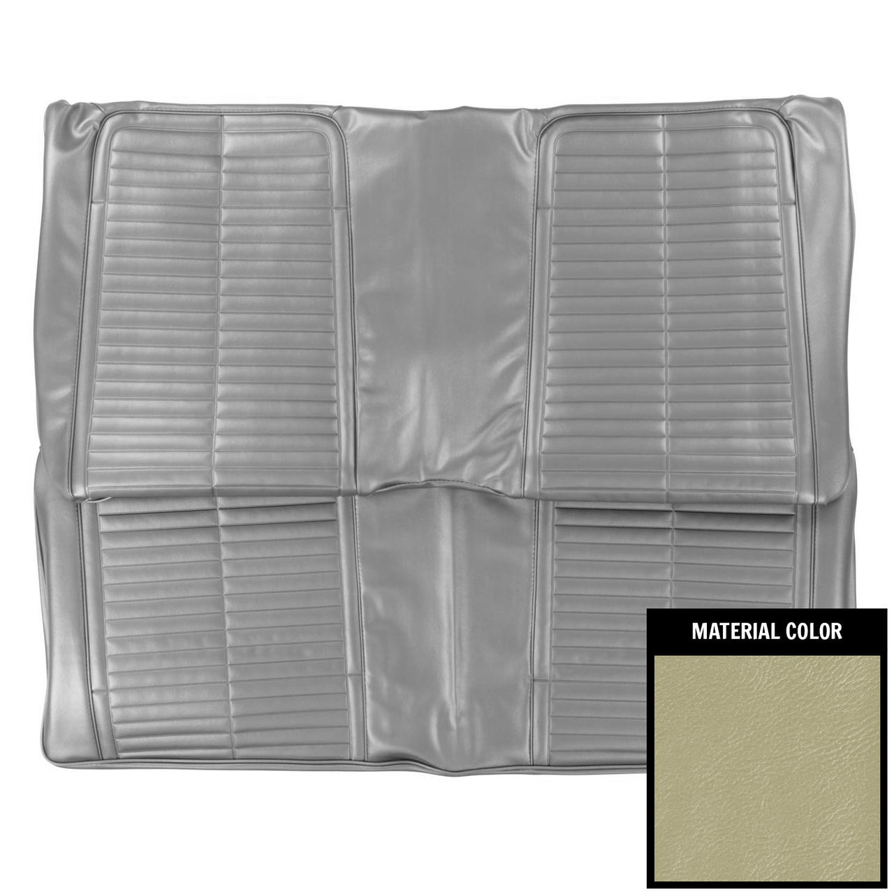 PUI Interiors 1967 Pontiac Firebird Parchment Fold Down Rear Bench Seat Cover - 67ES27F