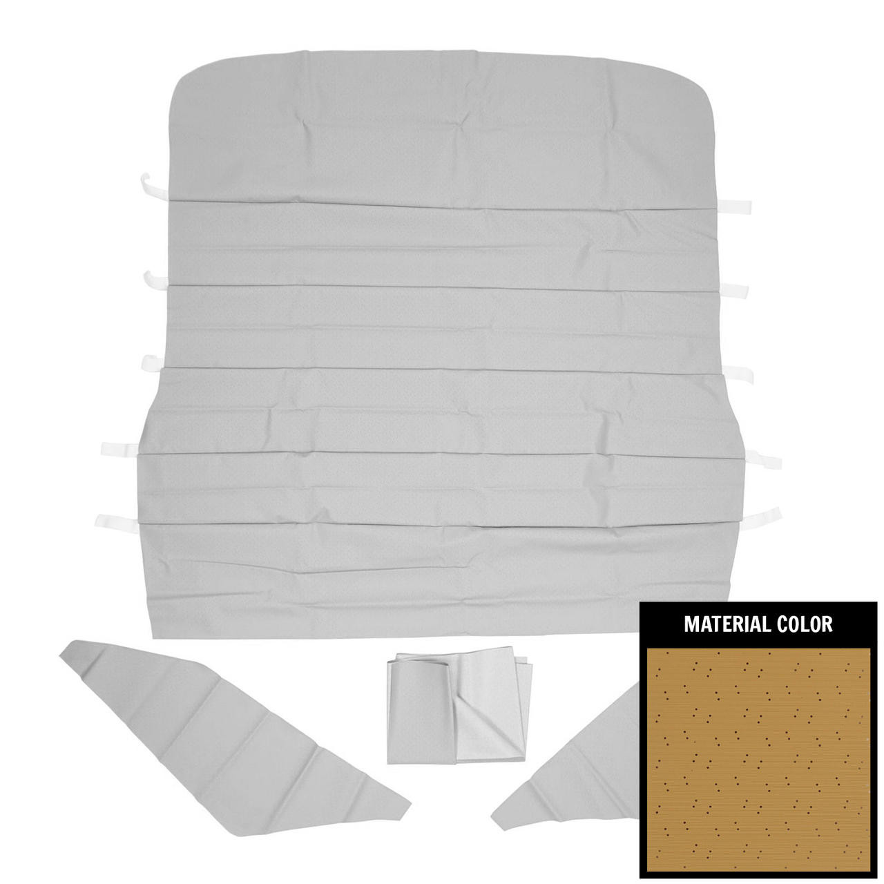 PUI Interiors 1967-1969 Pontiac Firebird Standard Buckskin Perforated Headliner - 67FH112BN