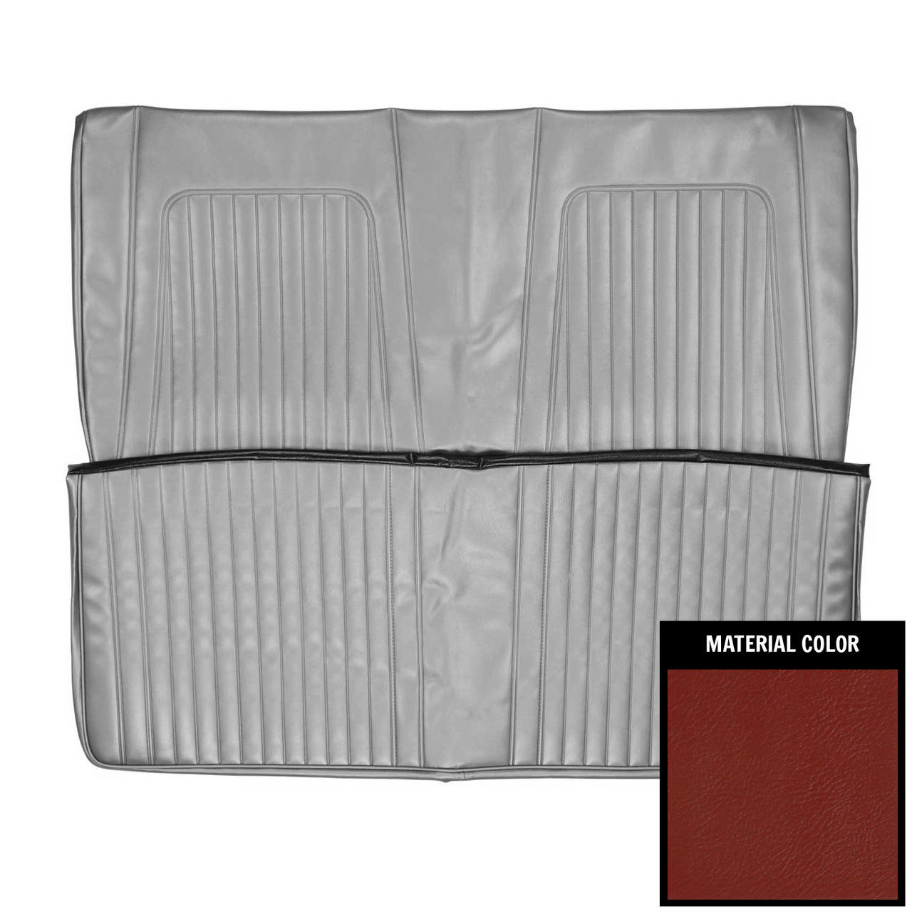 PUI Interiors 1967-68 Chevrolet Camaro Convertible Standard Red Rear Bench Seat Cover - 67FS30V