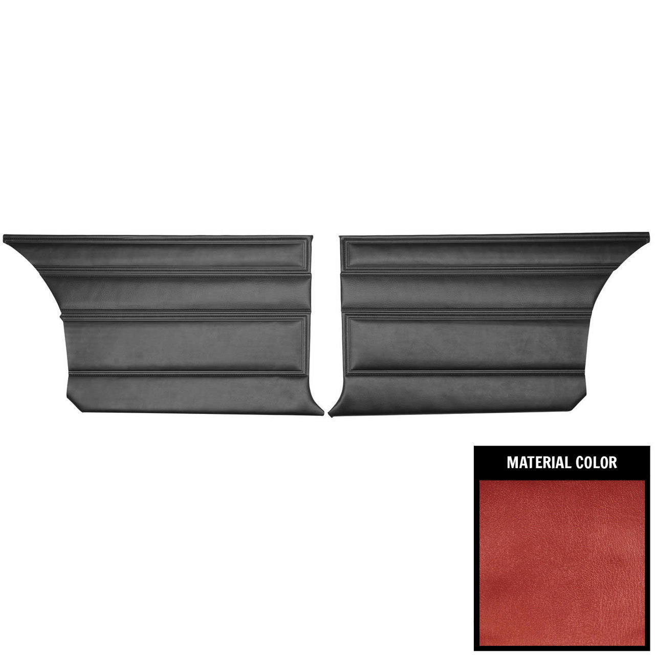 PUI Interiors 1967 Plymouth Belvedere II Hardtop Metallic Red Rear Door Panels - 67KDV2710C