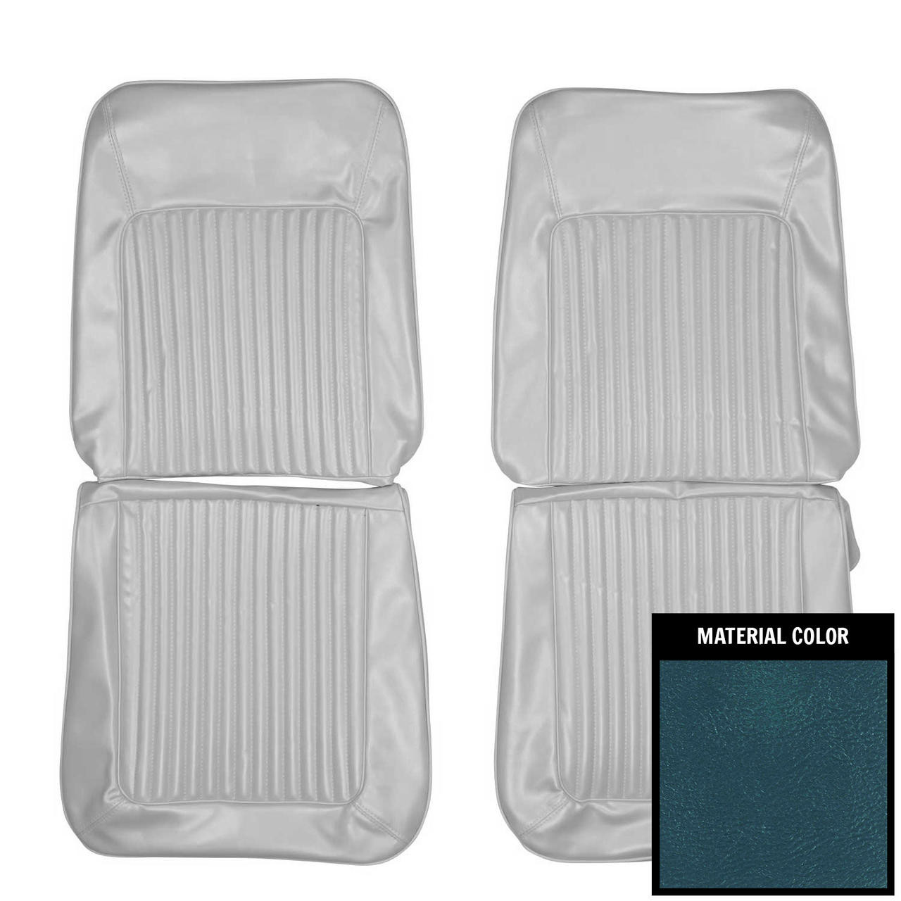 PUI Interiors 1967 Plymouth Barracuda S Metallic Blue Front Bucket Seat Covers - 67KSB734U