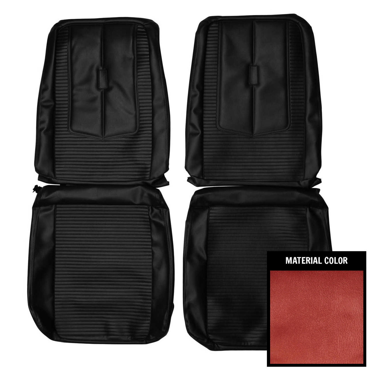 PUI Interiors 1967 Dodge Dart/GT Metallic Red Front Bucket Seat Covers - 67KSD710U