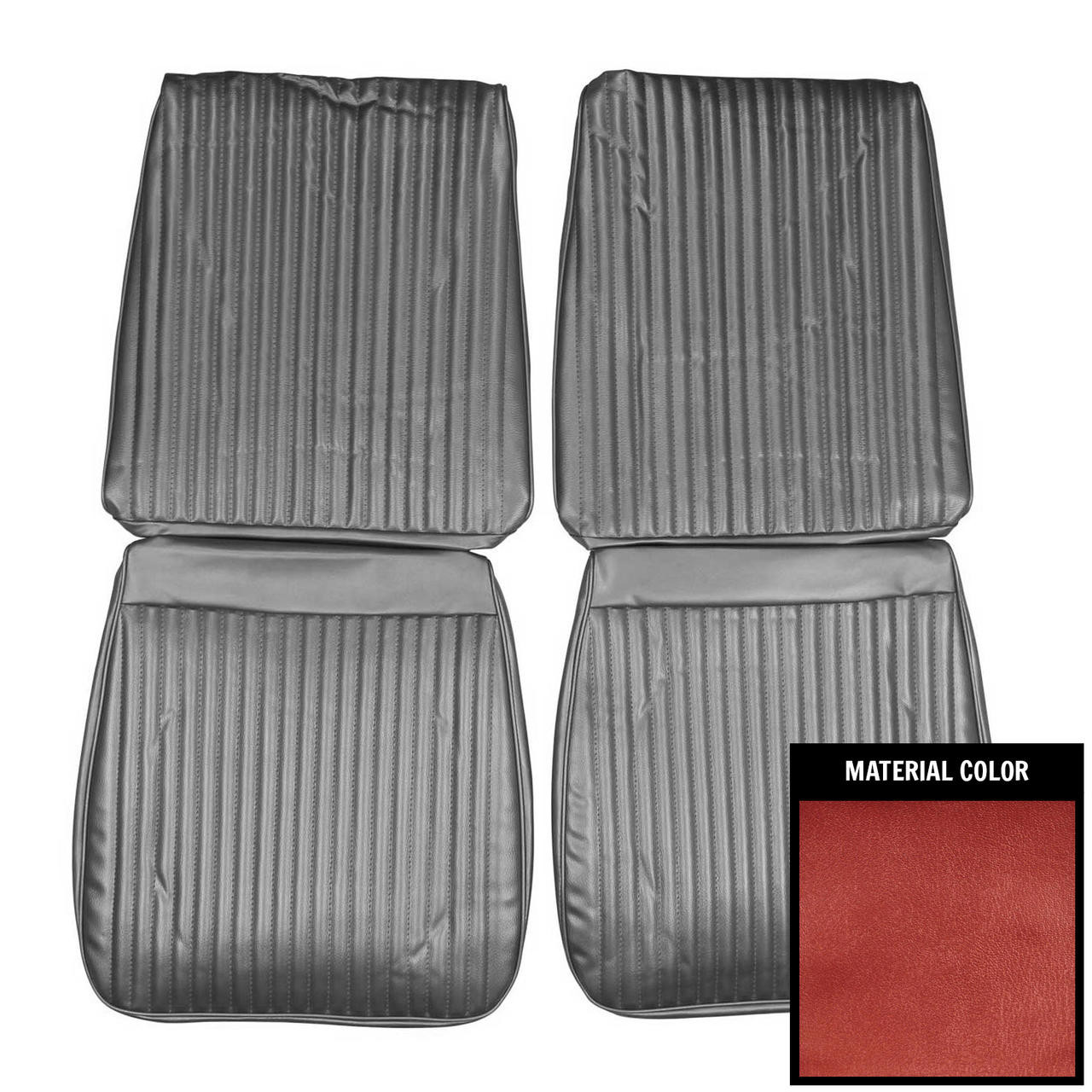 PUI Interiors 1967 Dodge Coronet 500/RT Metallic Red Front Bucket Seat Covers - 67KSH710U