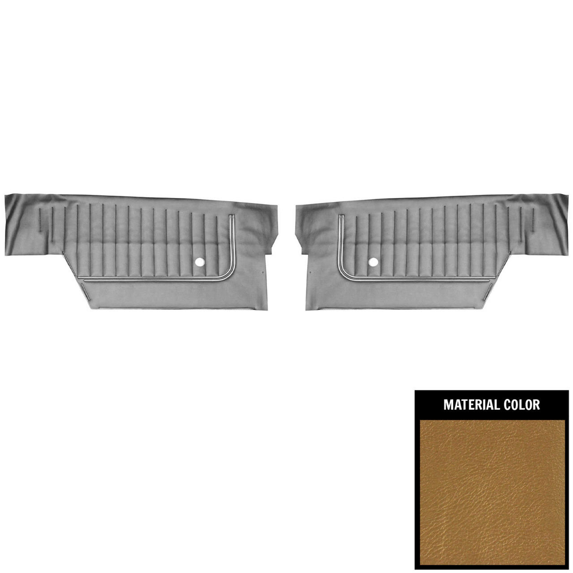 PUI Interiors 1967 Pontiac Grand Prix Hardtop Gold Rear Door Panels - 67PD43C