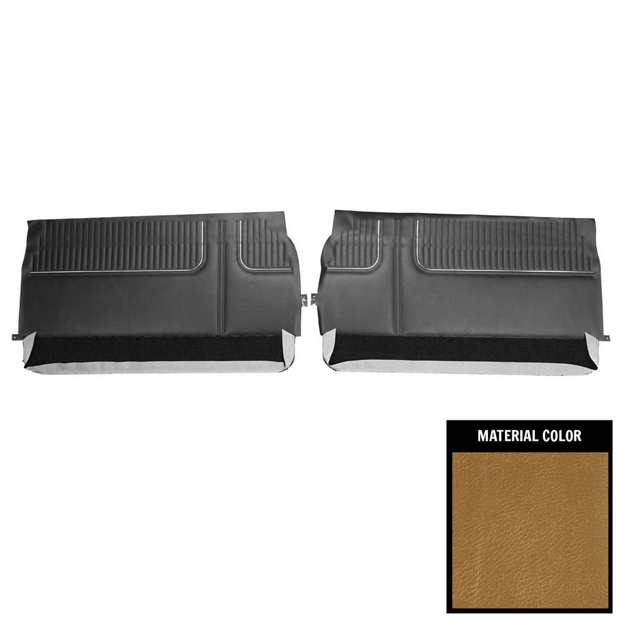 PUI Interiors 1967 Pontiac Parisienne/Bonneville Gold Front Door Panels - 67PDP43