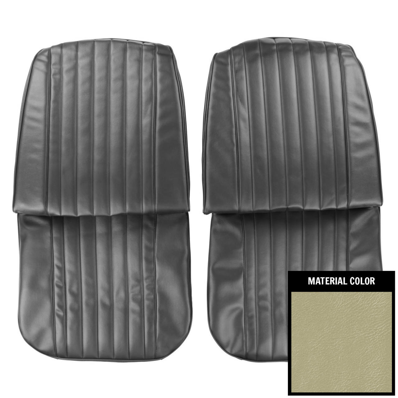 PUI Interiors 1967 Pontiac Grand Prix Parchment Front Bucket Seat Covers - 67PS27U