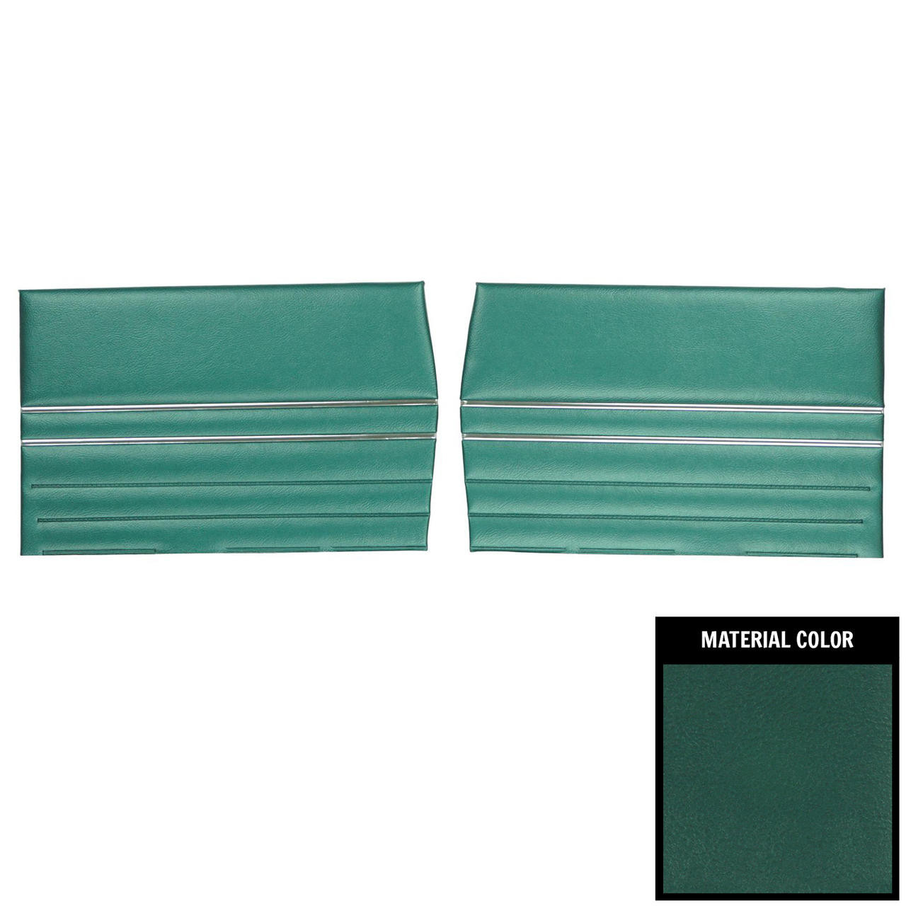 PUI Interiors 1967 Buick Skylark/GS400 Convertible Dark Aqua Rear Door Panels - 67UD04V