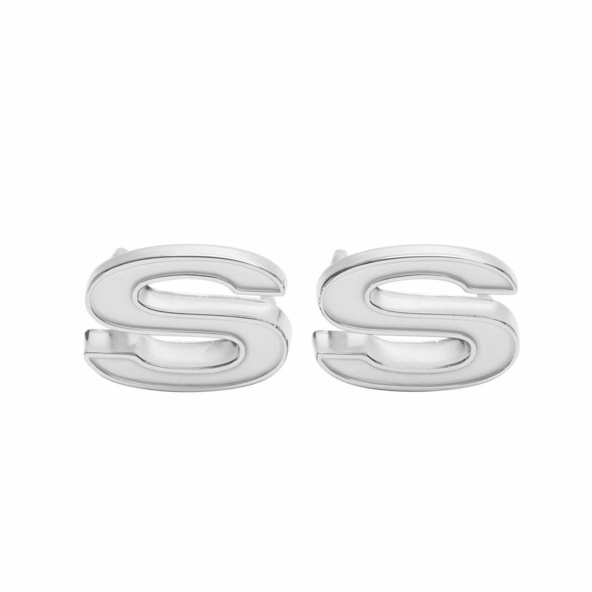 Trim Parts 1969-72 Chevrolet Camaro White Front Fender SS Emblem W/Fasteners, Each - 6810