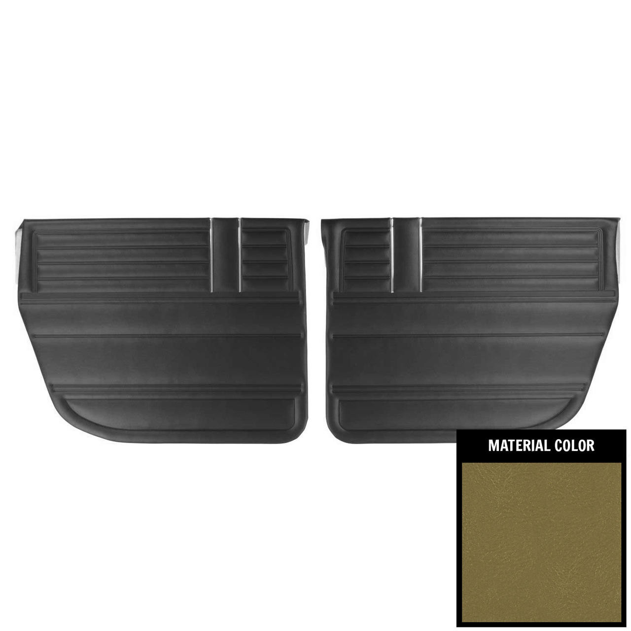 PUI Interiors 1968 Chevrolet Concours Estate/Malibu 4 Door Sedan Ivy Gold Rear Door Panels - 68AD4D46S