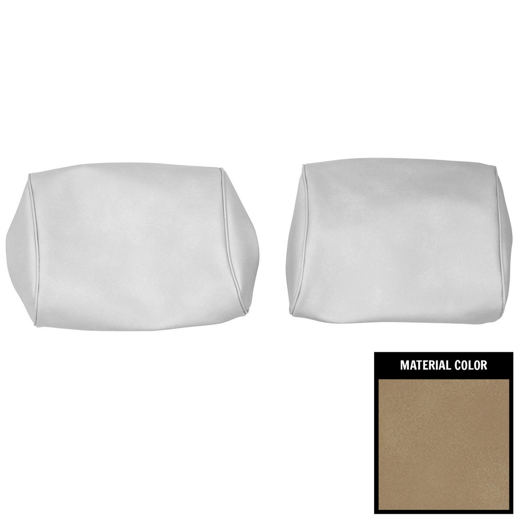 PUI Interiors 1968-1972 Chevelle/GTO/Cutlass/Skylark/Nova Sandalwood Bnch Seat Head Rest Cover - 68AH41B
