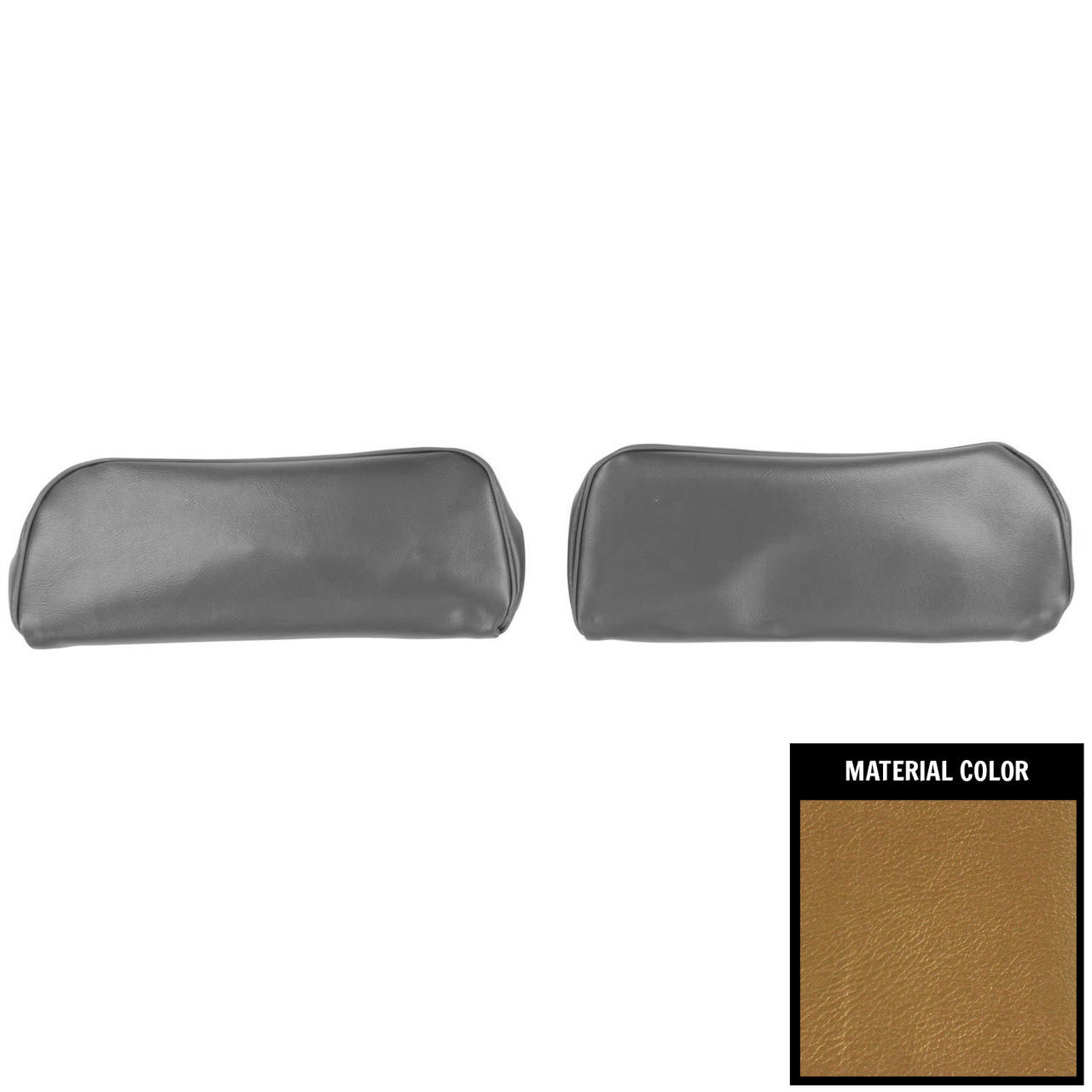 PUI Interiors 1968-1972 Chevelle/GTO/Cutlass/Skylark/Nova Gold Bench Seat Head Rest Covers - 68AH43U