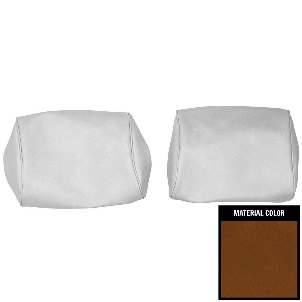 PUI Interiors 1968-1972 Chevelle/GTO/Cutlass/Skylark/Nova Tan Bench Seat Head Rest Covers - 68AH47B