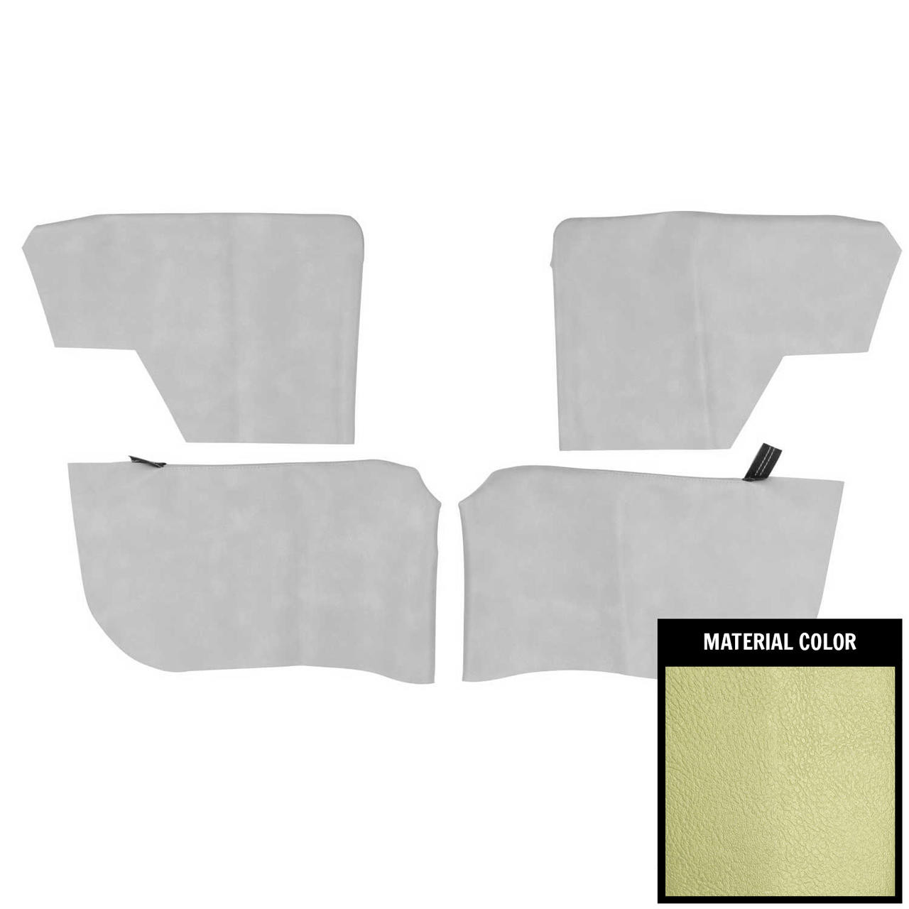 PUI Interiors 1969 Chevelle/Cutlass Convertible Light Green Rear Armrest Covers - 68AR23