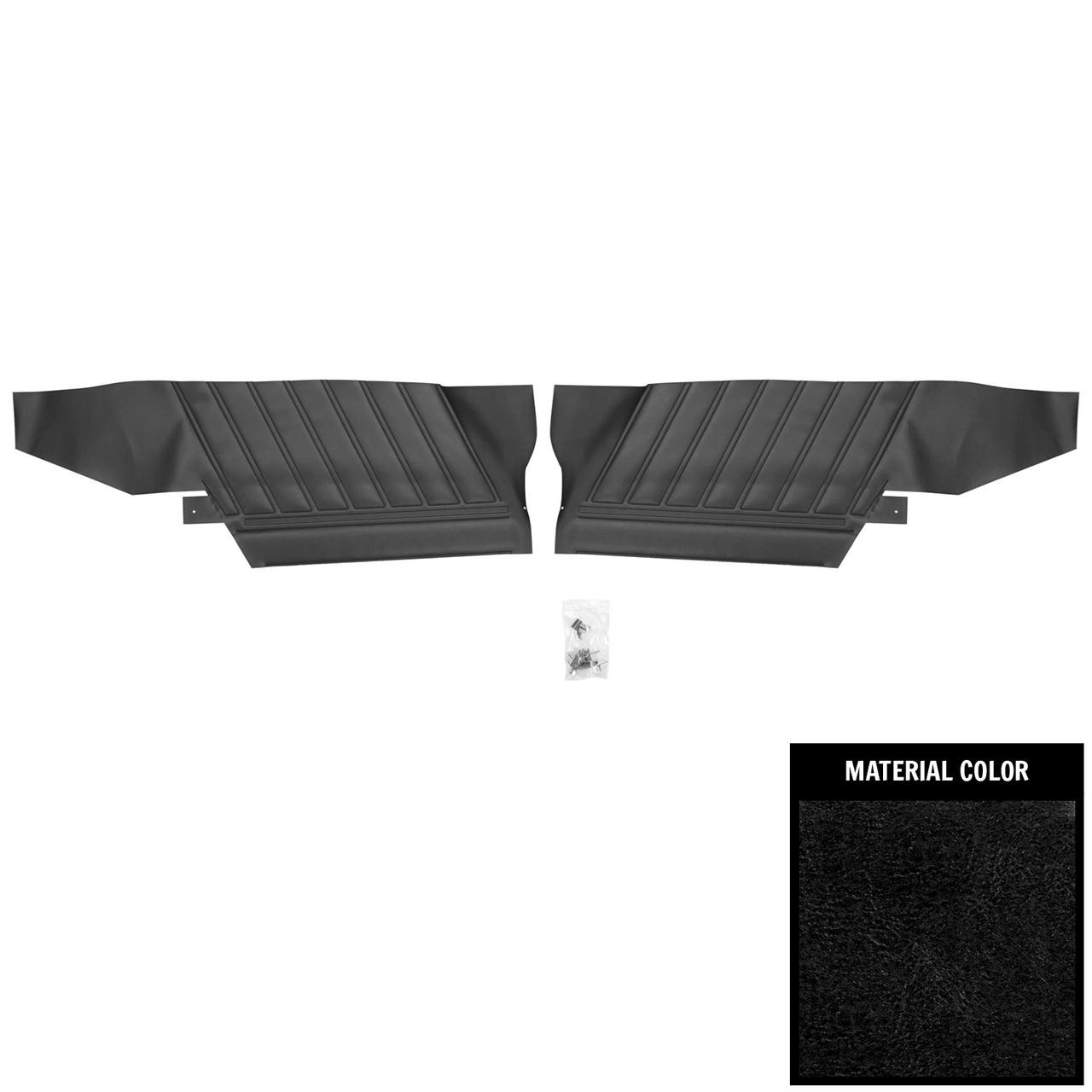 PUI Interiors 1968 Chevrolet Impala/SS Hardtop Black Rear Door Panels - 68BD10C