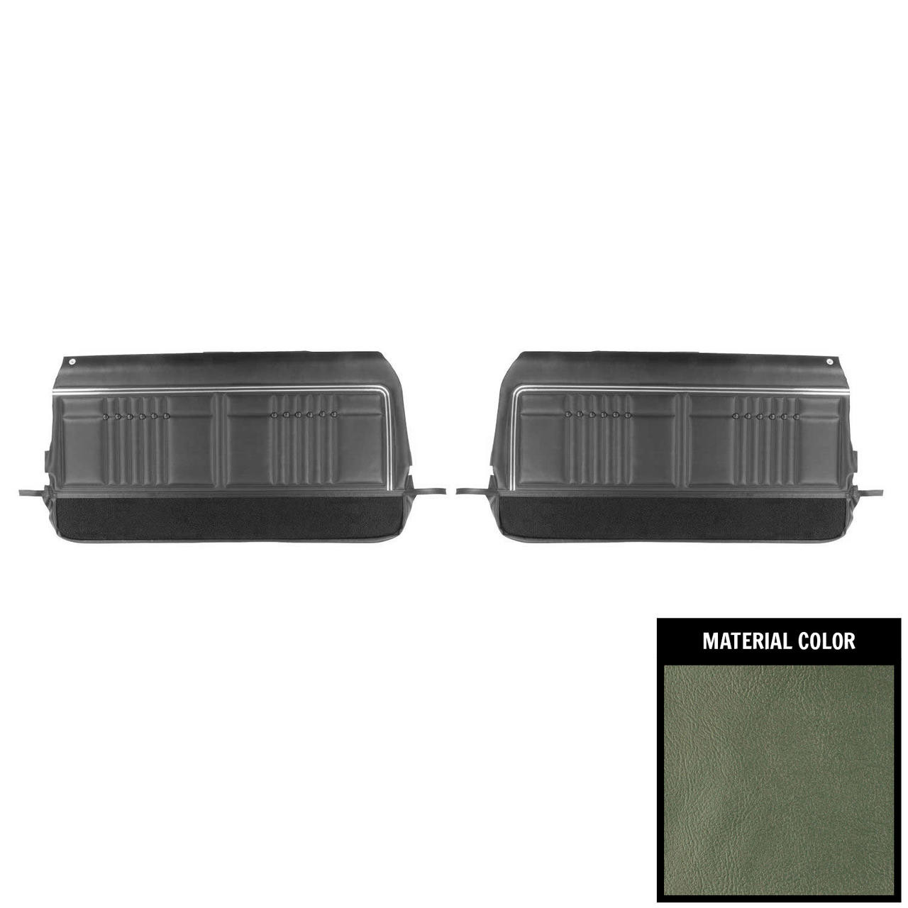 PUI Interiors 1968 Chevrolet Impala Custom Pre-Assembled Light Aqua Front Door Panels - 68BDN02-P