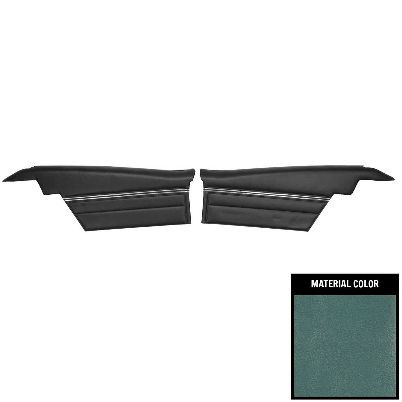 PUI Interiors 1968 Chevrolet Impala Hardtop Pre-Assembled Light Blue Rear Door Panels - 68BDN12C-P