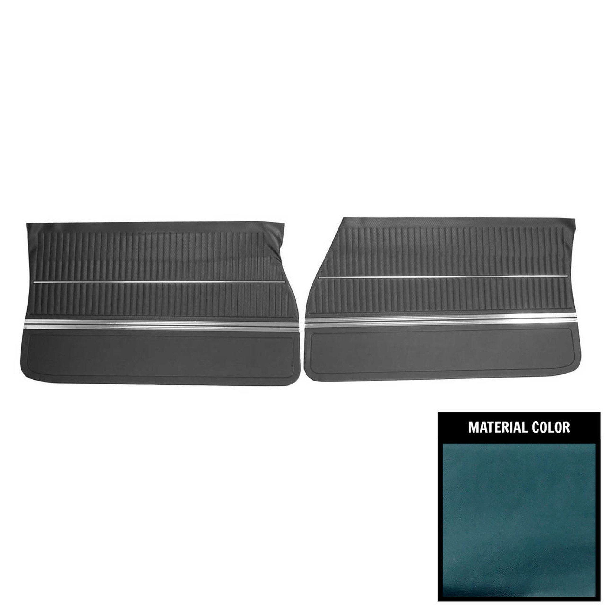 PUI Interiors 1968 Oldsmobile Cutlass 2-Door Sedan 2-Tone Blue Front Door Panels - 68CD13T