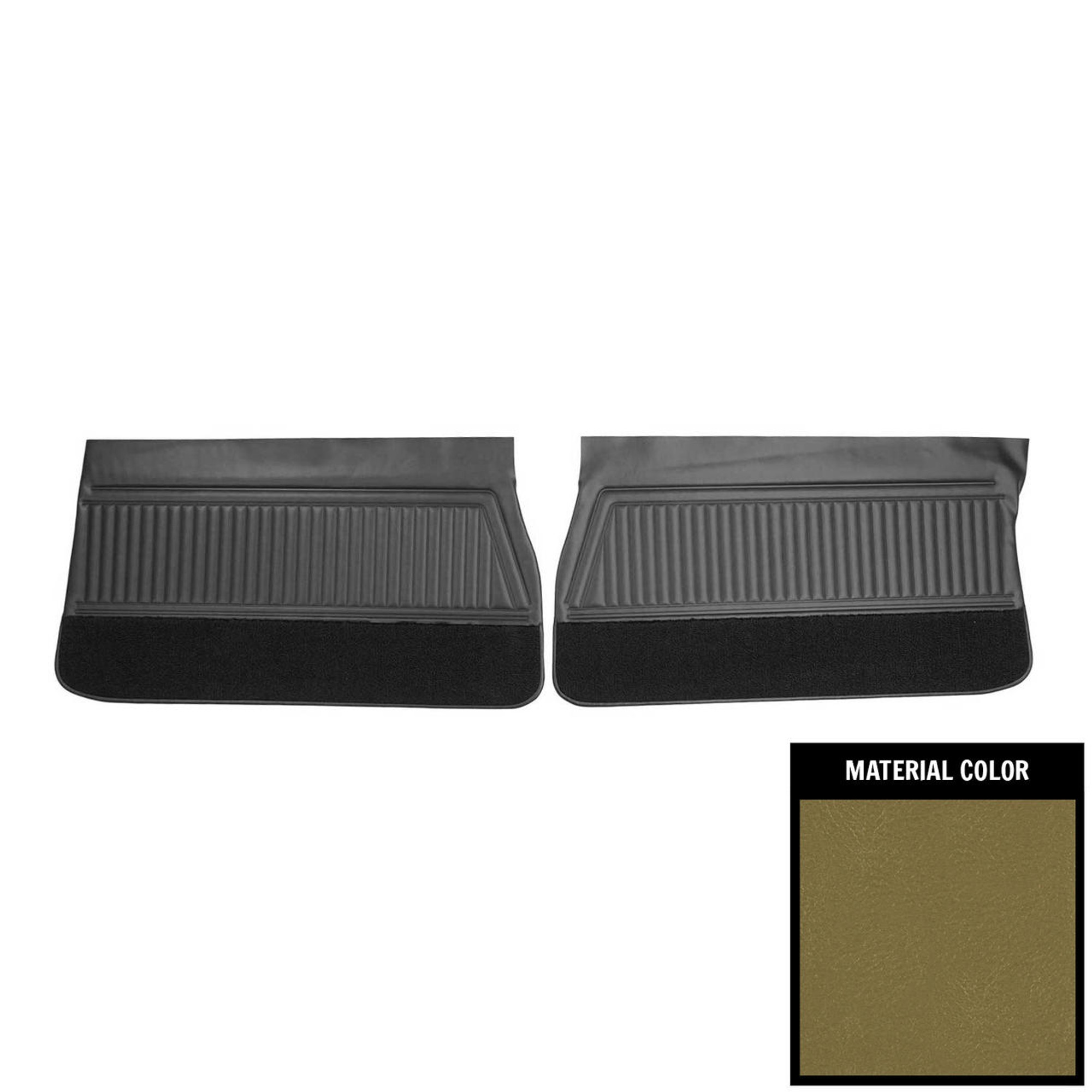 PUI Interiors 1968 Oldsmobile Cutlass Supreme Ivy Gold Front Door Panels - 68CD46-1
