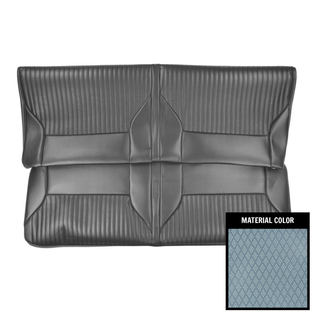 PUI Interiors 1968 Oldsmobile Cutlass Holiday/S Hardtop Light Blue Rear Bench Seat Cover - 68CS12C