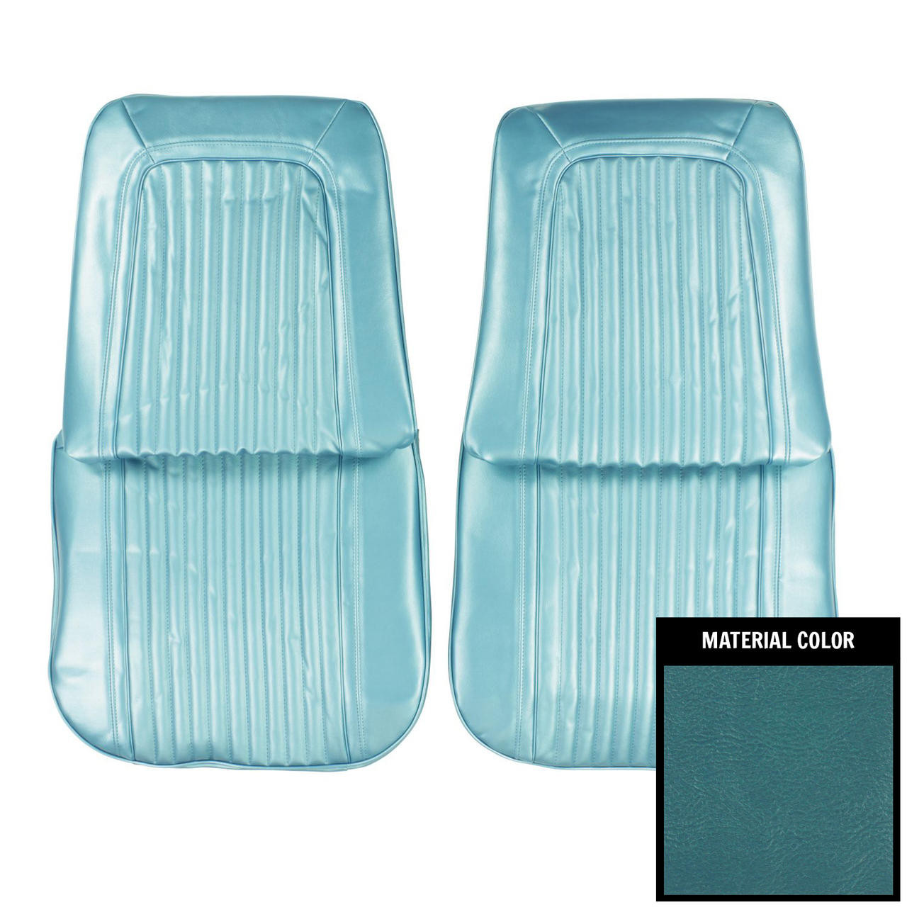 PUI Interiors 1968 Oldsmobile Cutlass Supreme Bright Blue Front Bucket Seat Covers - 68CS14U-1
