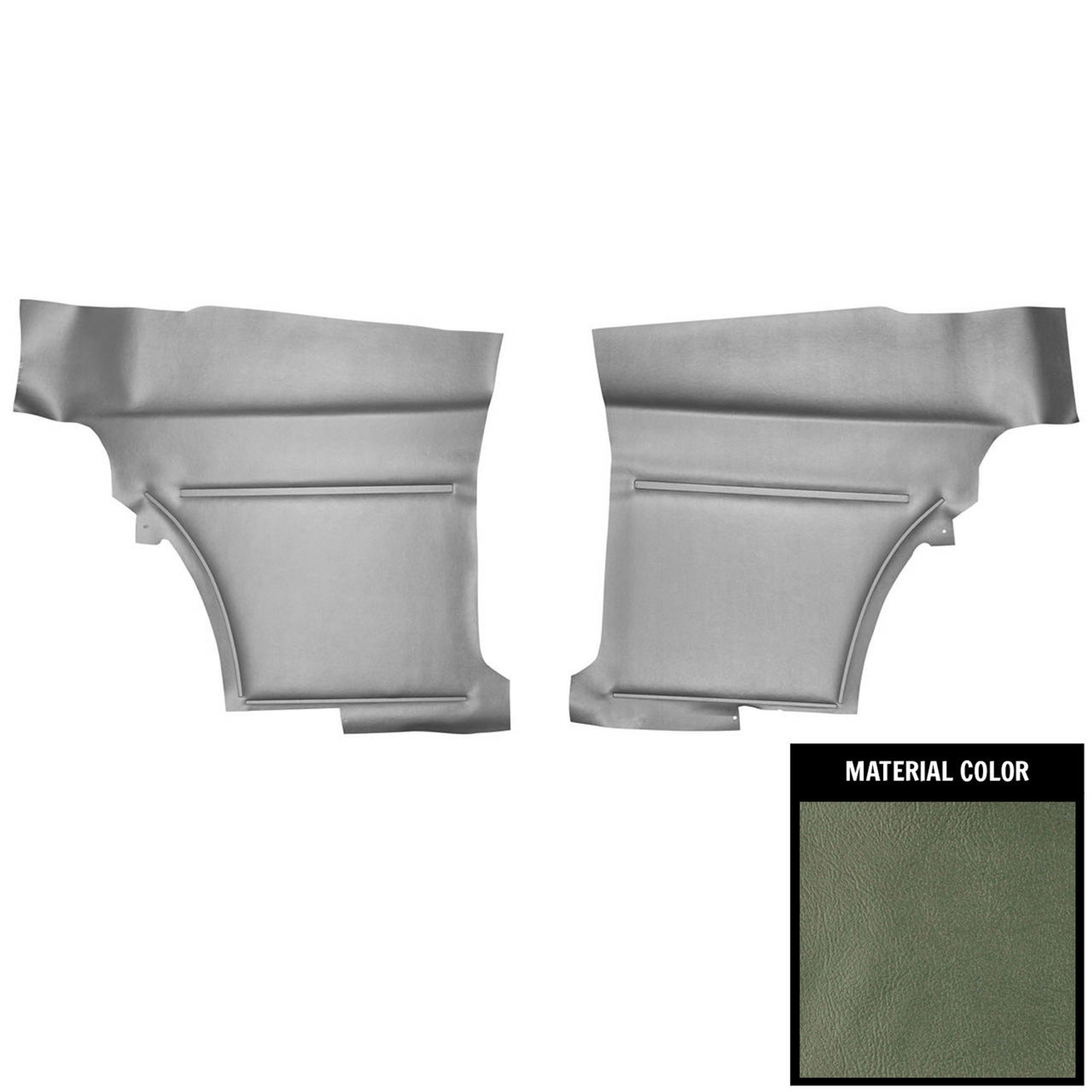 PUI Interiors 1968 Chevrolet Camaro Hardtop Deluxe Aqua Rear Door Panels - 68DD02C